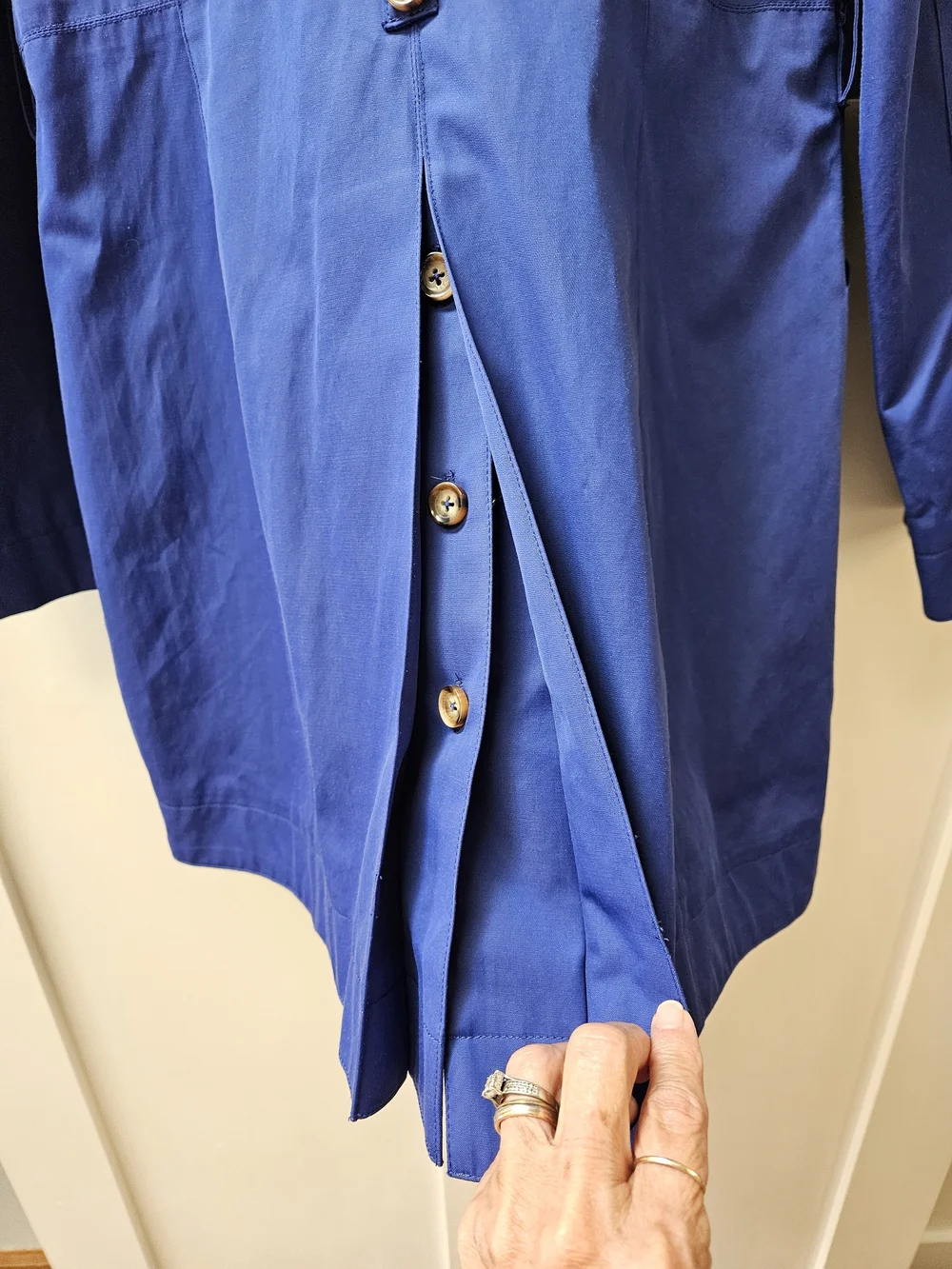 Michael Kors Royal Blue Hooded Trench Coat